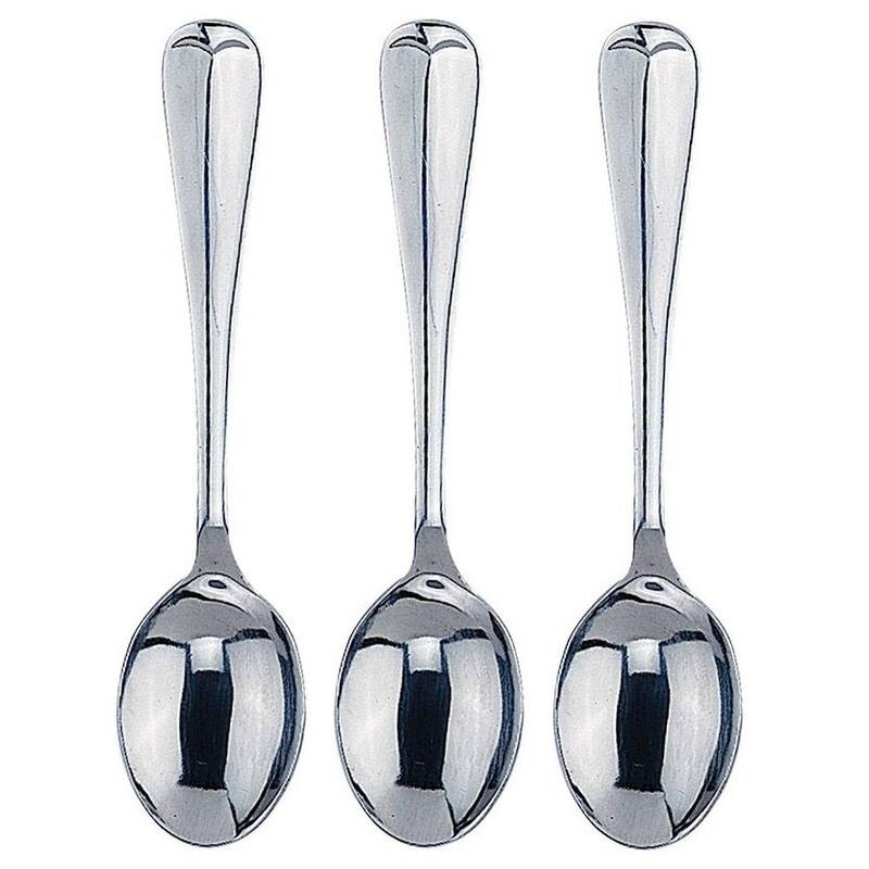 Fino 4.5" Simple Design Stainless Steel Demi Spoon - Stirring Coffee Espresso Demitasse - 3 Pack