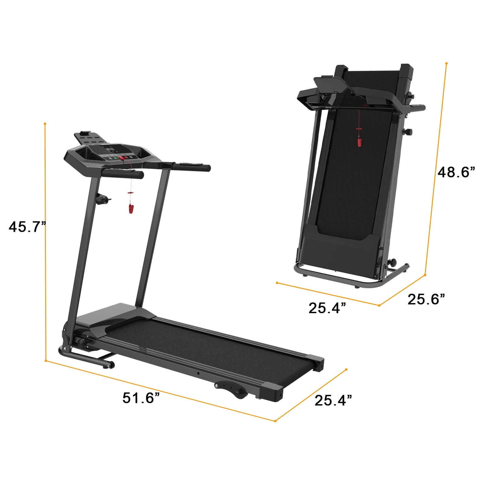 Motorized Treadmill for Home with Manual Incline Treadmill On