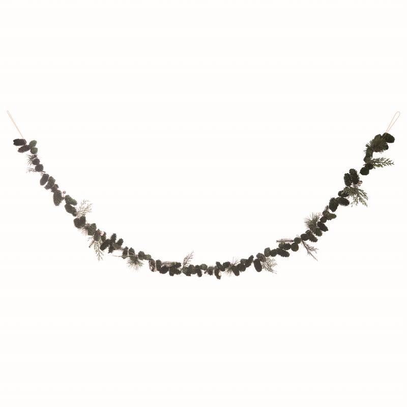 Transpac Natural Fiber Green Christmas Dreams Garland