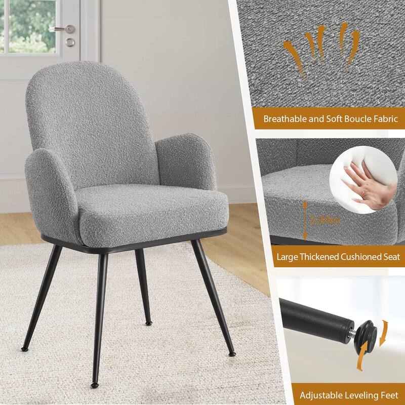 Fabric Upholstered Dining Chairs Set of 2/4 with Arms - 34.8"H x 23.2"W x 22.8"D