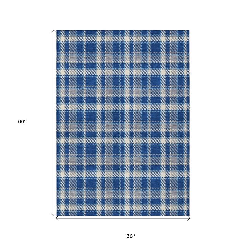 Alvasi Plaid Weather Resistant Blended Style Runner Outdoor Rug