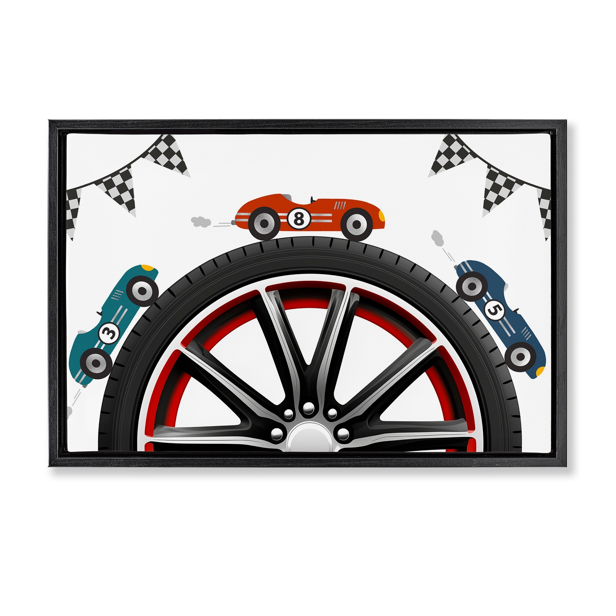 Stupell Racing Around Wheel Framed Floater Canvas Wall Art Design By Christine Simpson Art