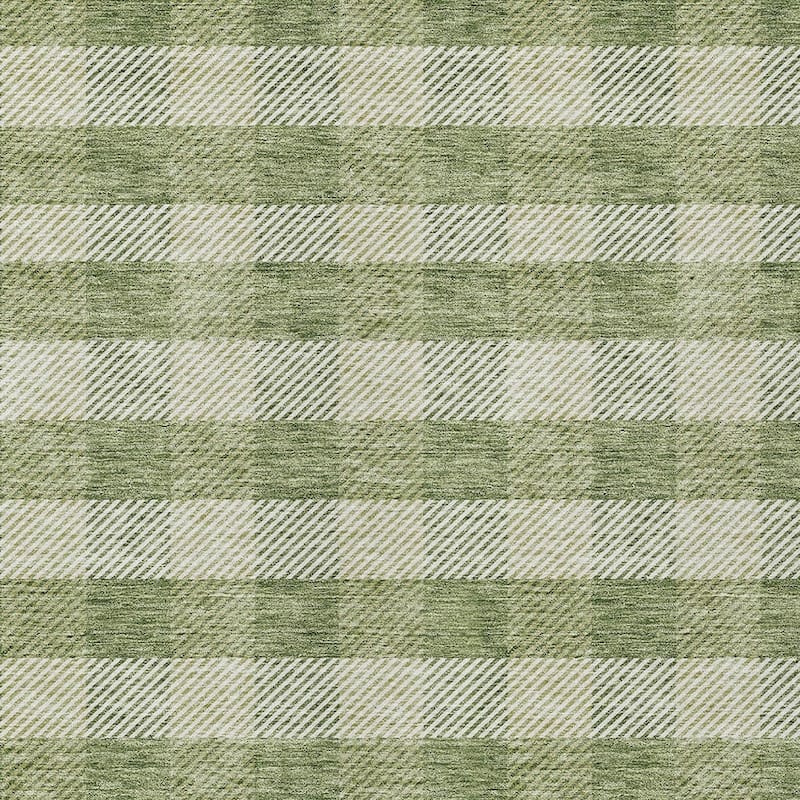 HomeRoots Plaid Transitional Rectangle Outdoor Rug