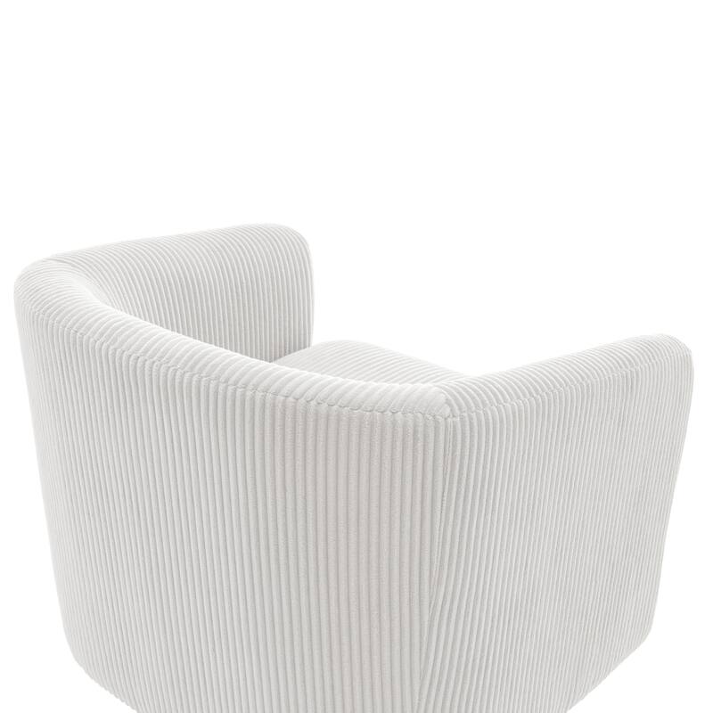 2 Set 360° Swivel Corduroy Accent Chairs Barrel Armchairs