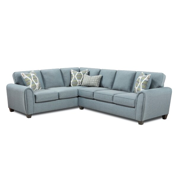 Blue tweed outlet sectional sofa