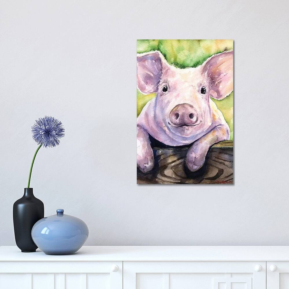 iCanvas "Smiling Pig" by George Dyachenko Canvas Print