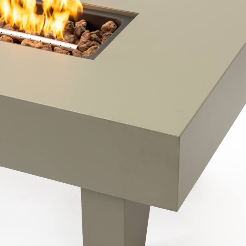 42" Rectangle Propane Fire Pit Table,Iron Multi-Purpose Outdoor Heater