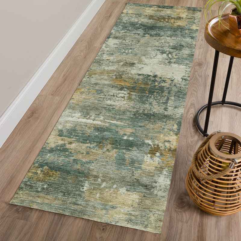 Machine Washable Indoor/ Outdoor Modern Blend Chantille Rug