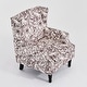 preview thumbnail 123 of 134, 2 Set Traditional Patterned Wingback Accent Chairs with NailHead