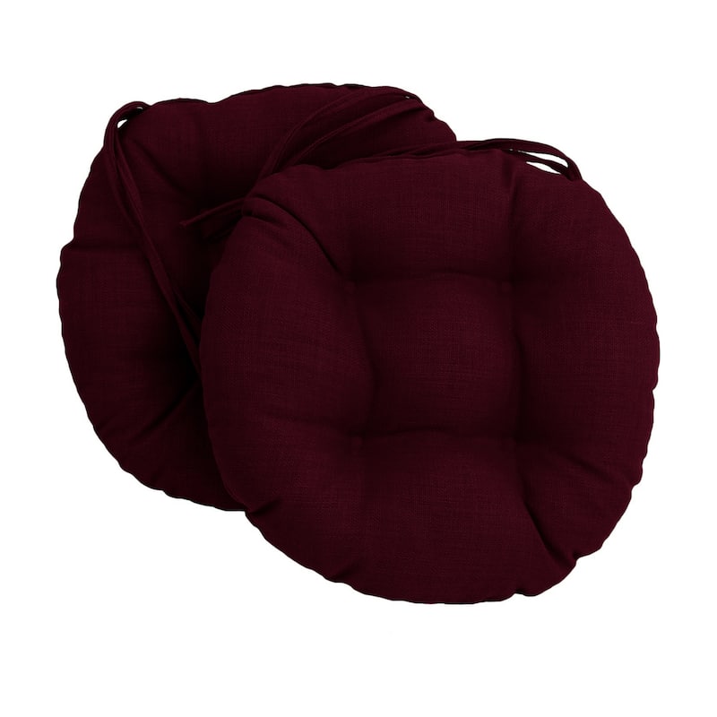 16-inch Round Tufted Indoor/ Outdoor Chair Cushions (Set of 6) - Merlot