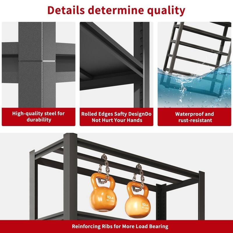 6 Tier Metal Storage Garage Shelving 2400LBS