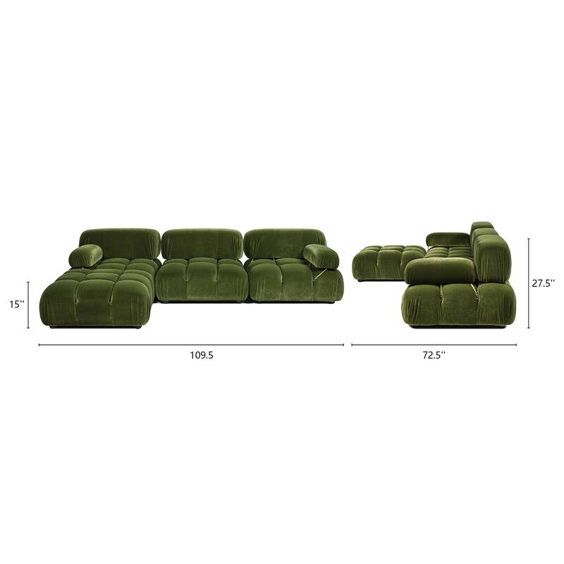 Marcel 109.5" Bubble Modular Modern Reversible Sectional