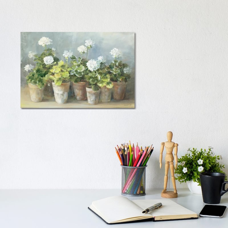 iCanvas "White Geraniums" by Danhui Nai Canvas Print - 8x12x0.75