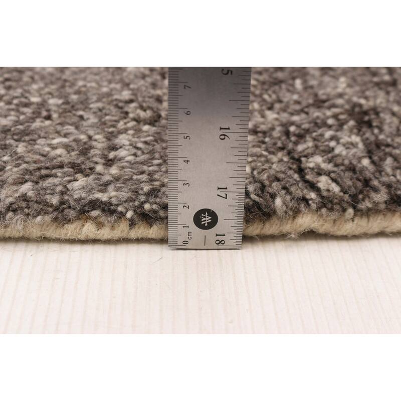 ECARPETGALLERY Hand-knotted Tangier Dark Grey Wool Rug - 8'2 x 9'10