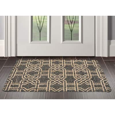 Hand Made Brown Handspun Jute Modern & Contemporary Oriental Area Rug - 2' x 3'