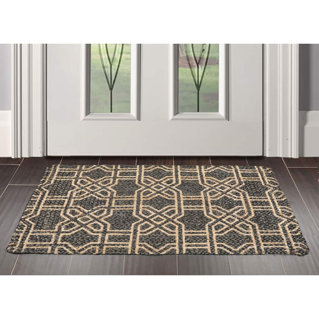 Hand Made Brown Handspun Jute Modern & Contemporary Oriental Area Rug - 2' x 3'
