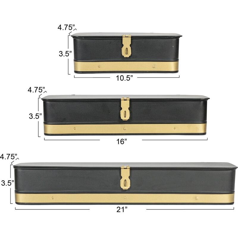 Decorative Metal Boxes with Lid, Set of 3
