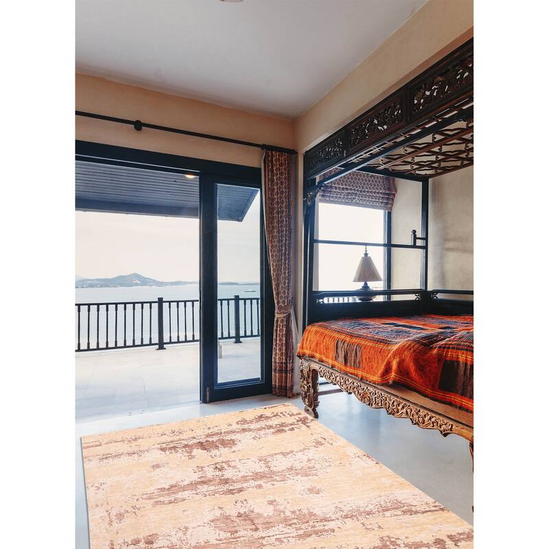 ECARPETGALLERY Hand-knotted Legacy Tan Silk, Wool Rug - 8'10 x 11'10