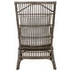 preview thumbnail 16 of 28, Rattan Slat Back Cushioned Arm Dining Accent Chair by East at Main - 24x25.5x39.25