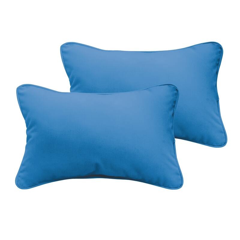 Light Blue Indoor/ Outdoor Pillow Set, 12 in x 18 in