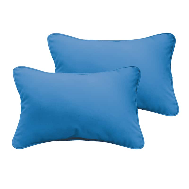 Sorra Home Sunbrella Canvas Capri Corded Indoor/ Outdoor Pillows (Set of 2)