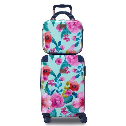 Flower 2 Piece Carry-On Hardside Luggage Set