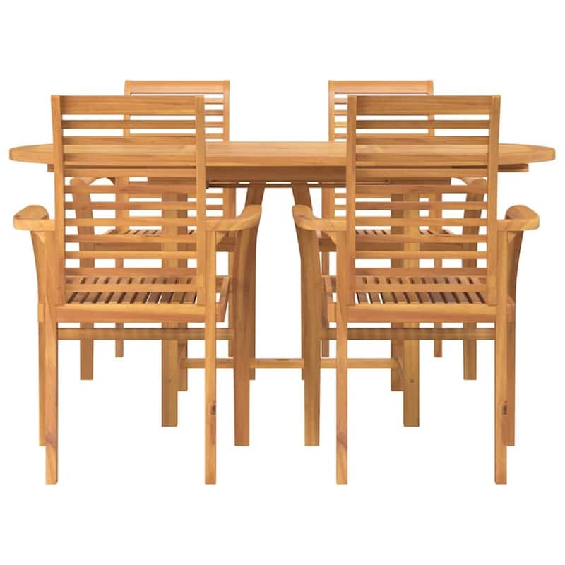 vidaXL Garden Dining Set 5/7 pcs Brown 63" x 31.5" x 29.5 - 63" x 31.5" x 29.5