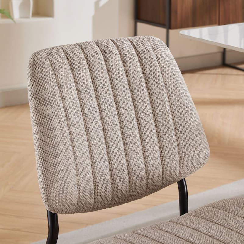 GDFStudio Modern Armless Upholstered Dining Chairs with Metal Legs