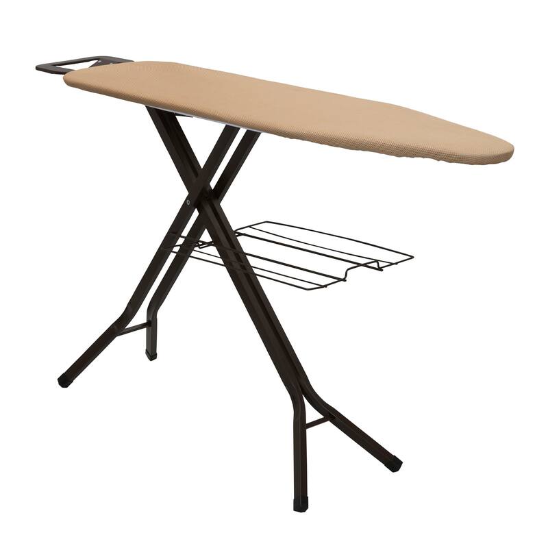 Household Essentials Ironing Board with Mesh Steel Top - 54.0"L x 14.0"W x 41.0"H - Brown
