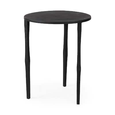 Timothy Ebony Black Iron Side Table