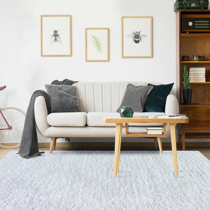 Superior Hand-tufted Plush Solid Shag Indoor Area Rug
