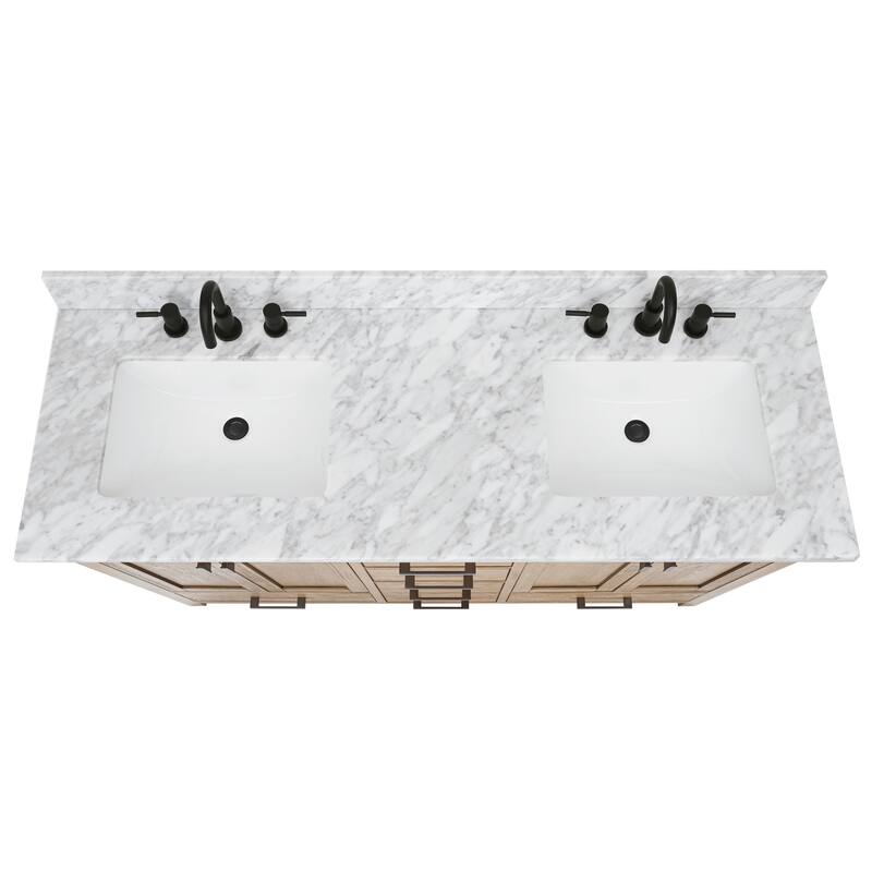 Avanity Modero 60 in. Double Sink Bathroom Vanity with Carrara Marble Top - 61"W x 22"D x 35"H