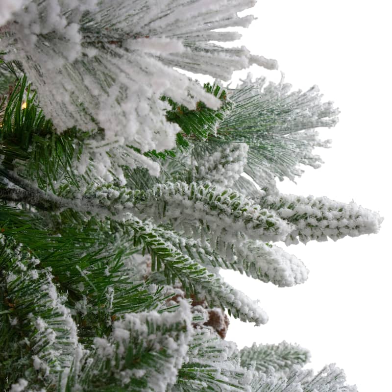 6.5' Flocked Rosemary Emerald Angel Pine Artificial Christmas Tree - 6.5 Foot