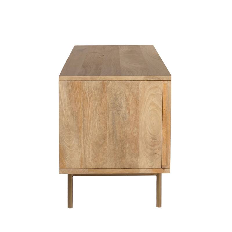 Curtis Solid Wood with Natural Woven Cane TV Stand