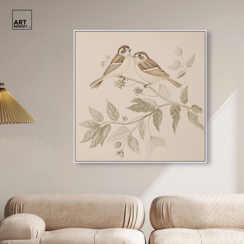 Pair of Finches III Canvas by Art Remedy