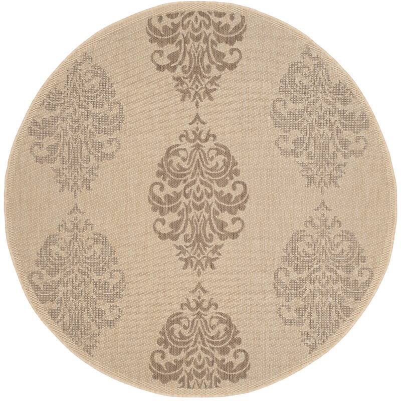 SAFAVIEH Courtyard Pauley Damask Indoor/ Outdoor Waterproof Patio Backyard Rug