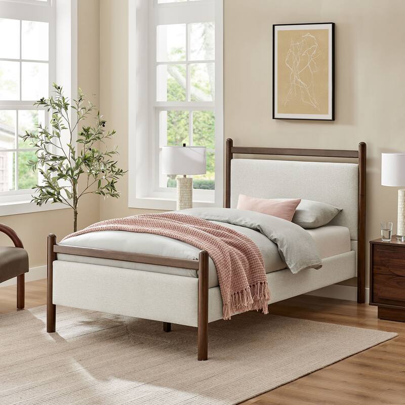 Ginny Platform Bed Frame - Wenge Heathered Ivory - Twin
