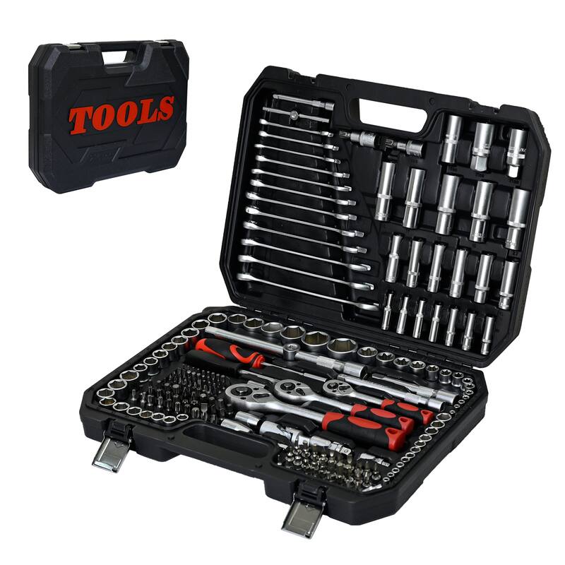 Basic Portable Manual Repair Tool Set with Case,Ratchet Wes,Wrenches