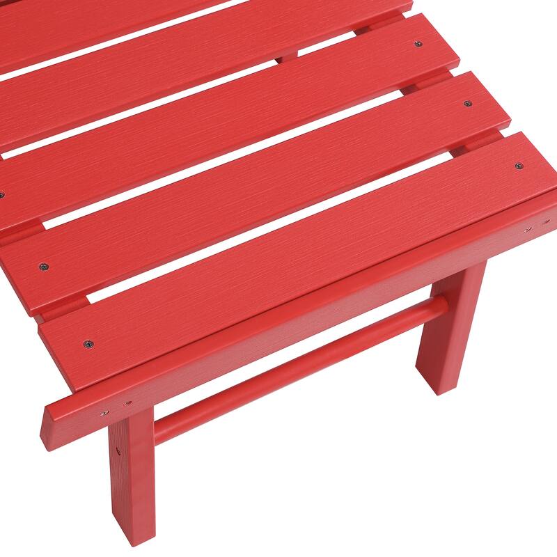 Hurley Folding Poly Plastic Adirondack Chair with Pull-out Ottoman