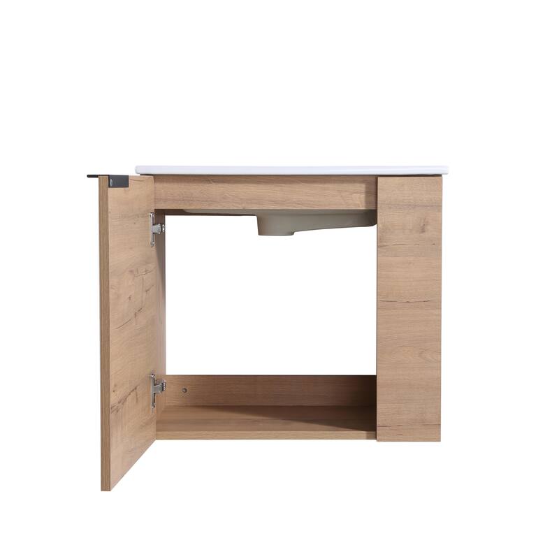 Bathroom Vanity With Sink In 22 Inch, Floating Bathroom Vanity With Soft Close Door