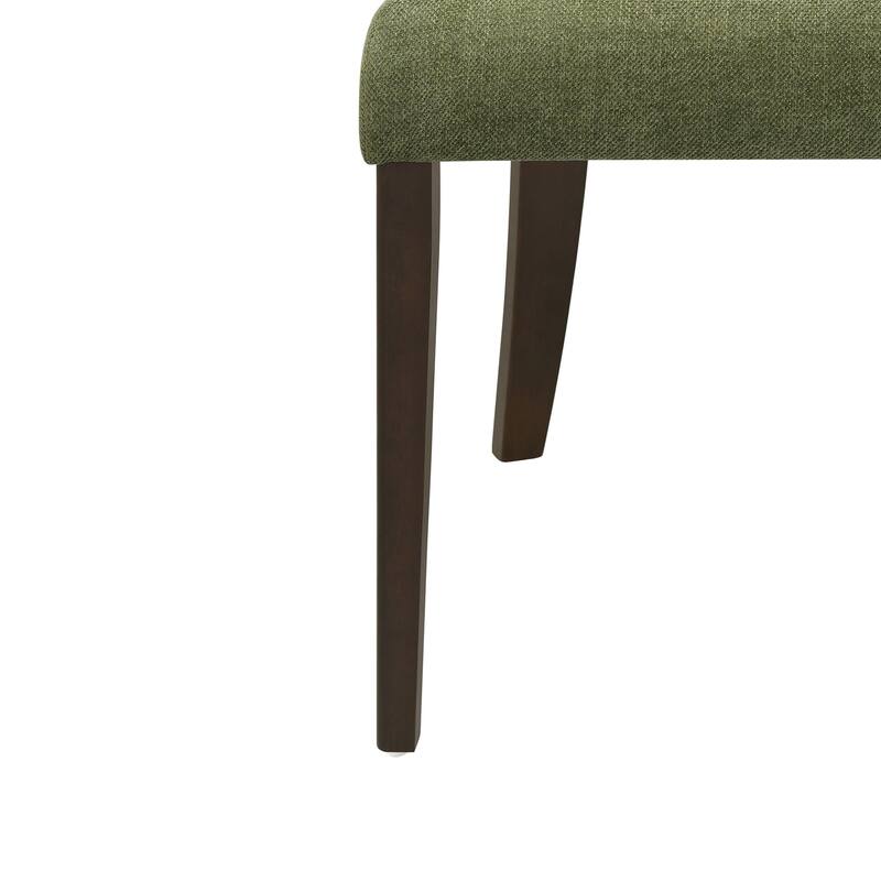 Set of 2 Modern Dining Chairs with Rubberwood Frame and Upholstered Seats - Open Back Armless Design