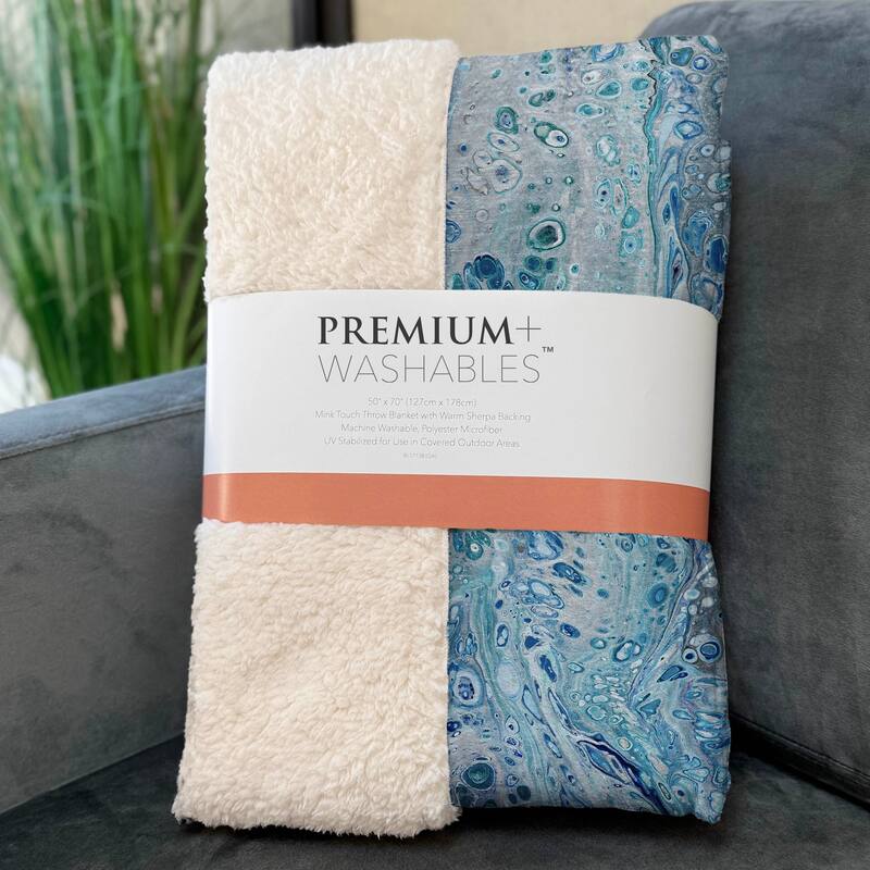 Premium Machine Washable ASB63 Abstract Modern Sherpa Throw Blanket
