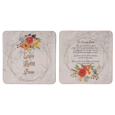 Transpac Ceramic She Is Strong Giving Plate Set of 2 Spring Home Decorations