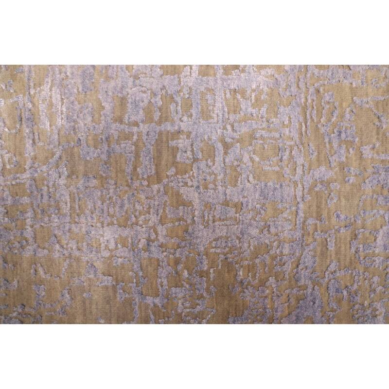 ECARPETGALLERY Hand-knotted Legacy Khaki Silk, Wool Rug - 2'7 x 12'1