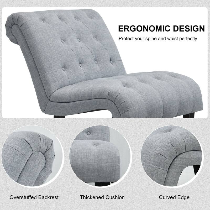 Gymax Set of 2 Armless Accent Chair Upholstered Tufted Lounge Chair - 38.5'' x 27.5'' x 33''