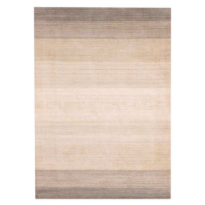 ECARPETGALLERY Hand Loomed Kashkuli Gabbeh Light Grey Wool Rug - 5'3 x 7'3