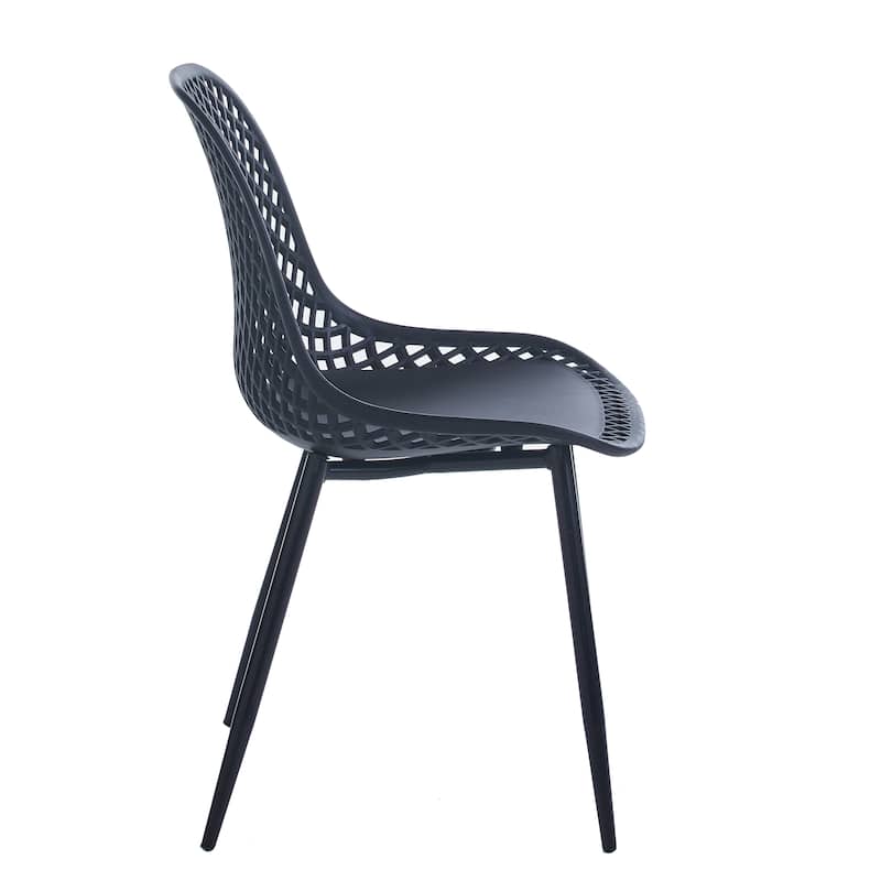 Porthos Home Egil Dining Chairs Set Of 2, Plastic Back, Iron Legs