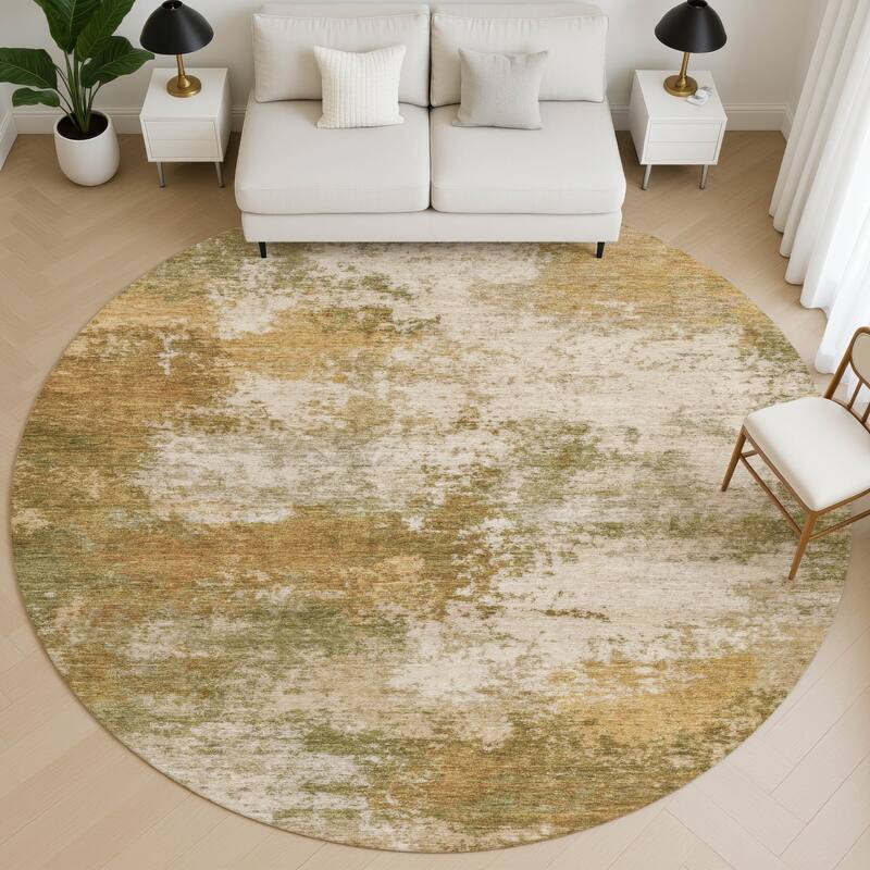Premium Washable Super Soft Abstract Casual Mayfield Rug - Copper - 8' x 8'