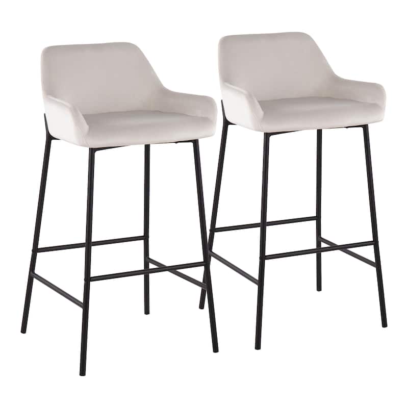Carbon Loft Galotti Black Fixed-Height Upholstered Bar Stool - Set of 2