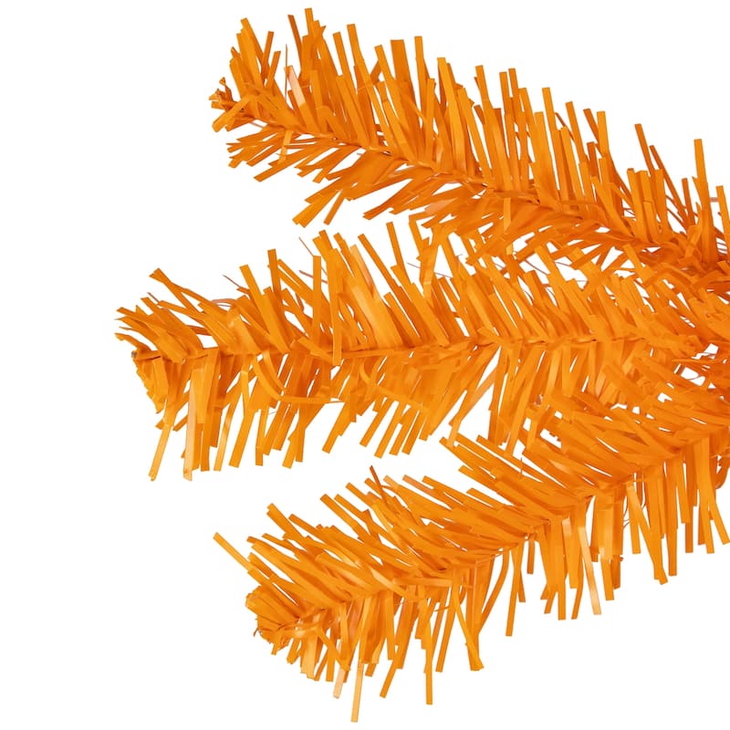 Pre-Lit Medium Pine Artificial Christmas Tree - 6' - Orange - Clear Lights - 6 Foot